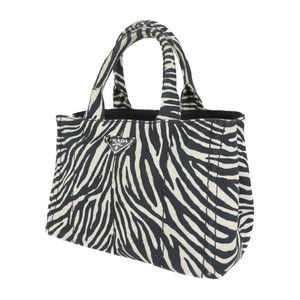Prada Canvas Black Handbag White Canapa